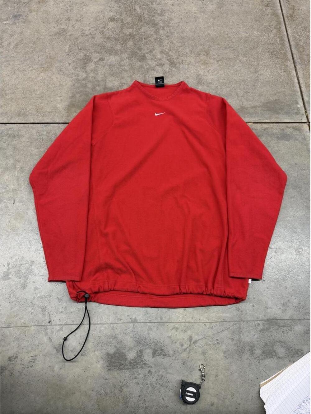 vintage nike therma fit fleece center swoosh crewneck size large
